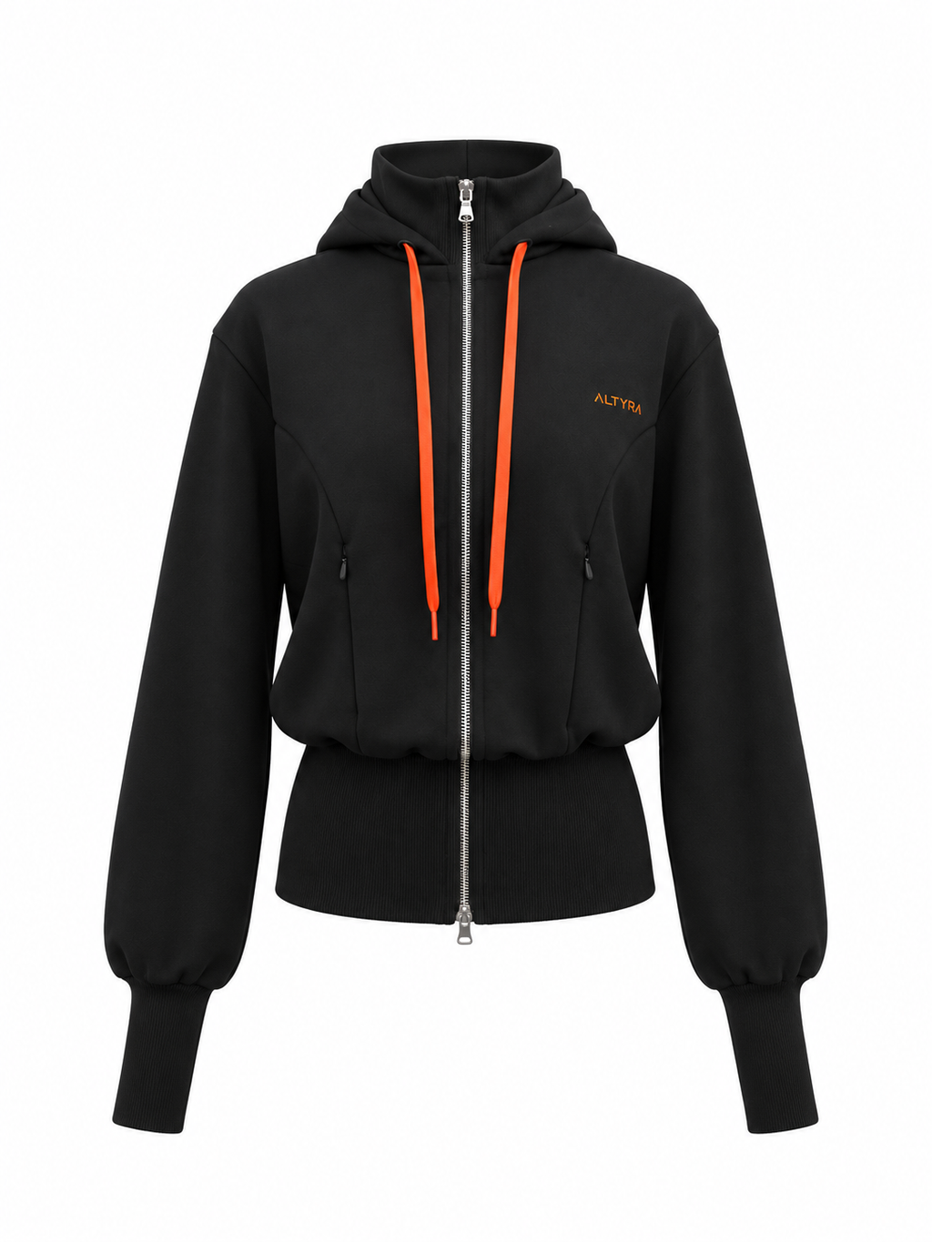 Hoodie with collar stand