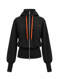 Hoodie with collar stand