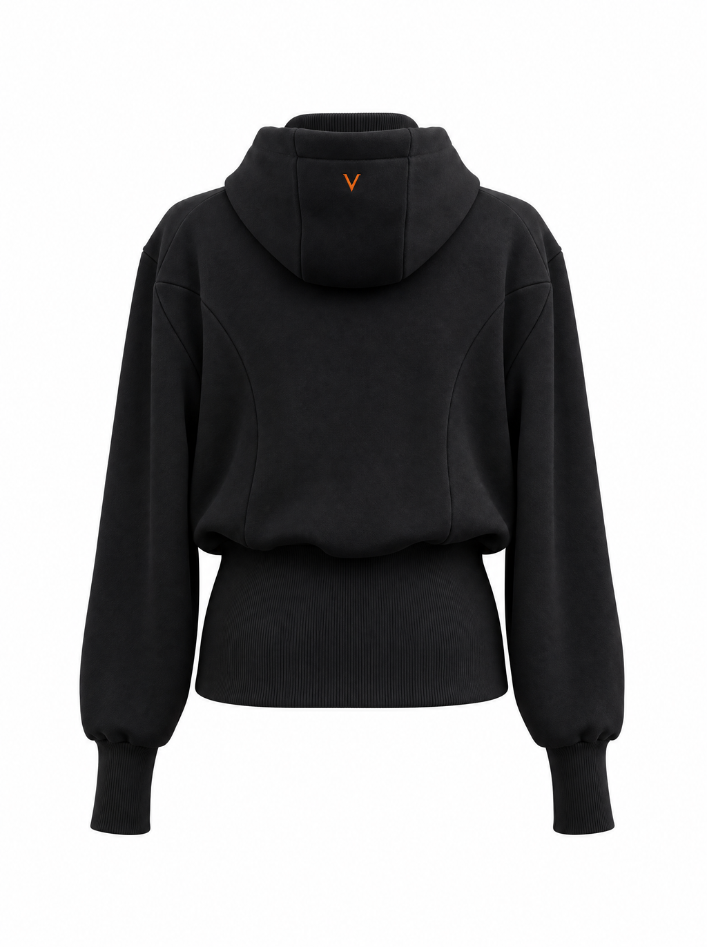 Hoodie with collar stand