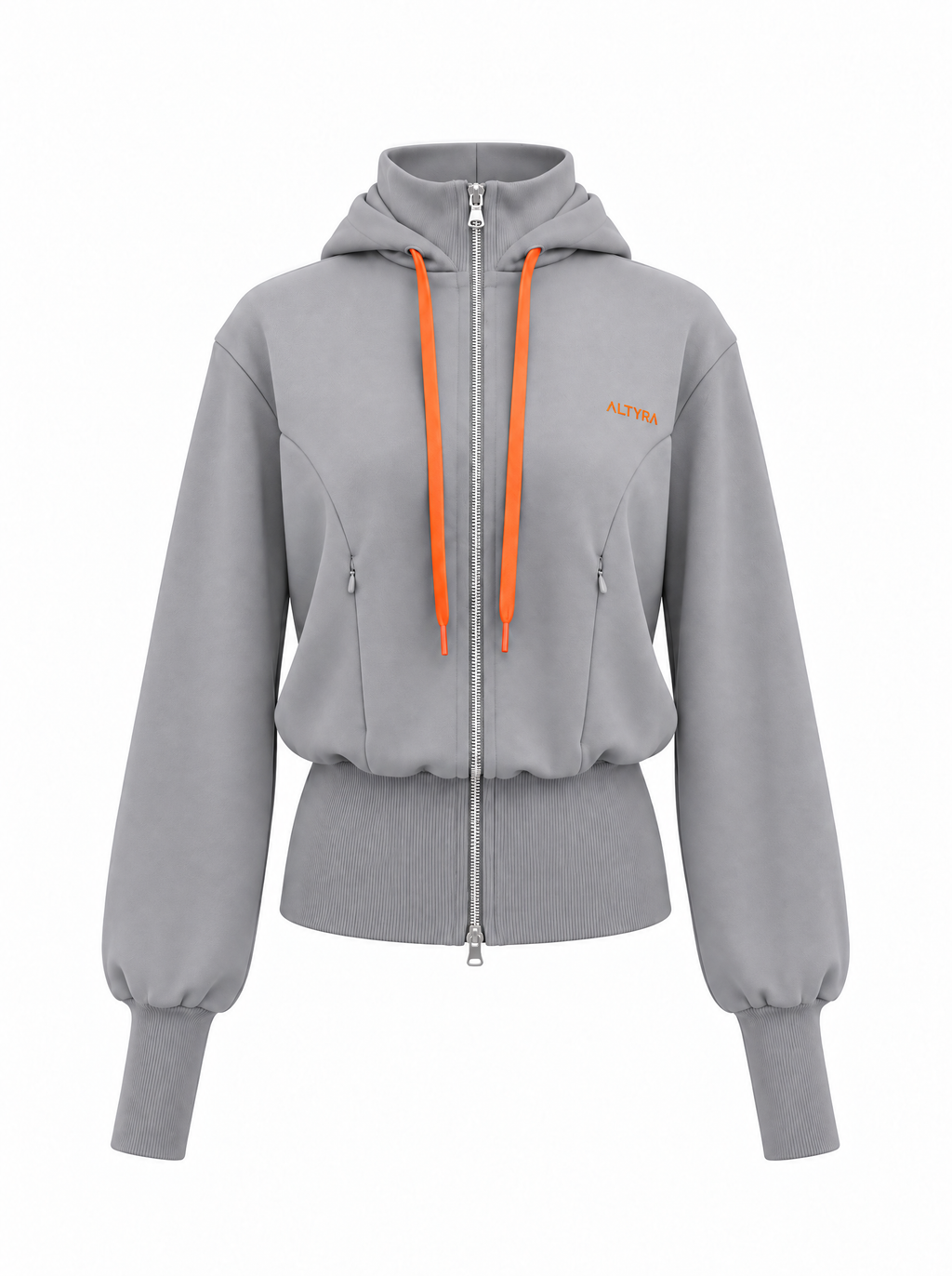 Hoodie with collar stand
