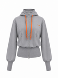Hoodie with collar stand